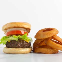 Falbo's Rainbow Inn - Burger With Onion Rings