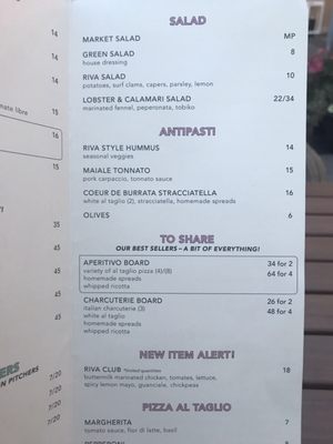 Menu photo 4 Riva Montreal, QC Menu photo 4 Riva Montreal, QC