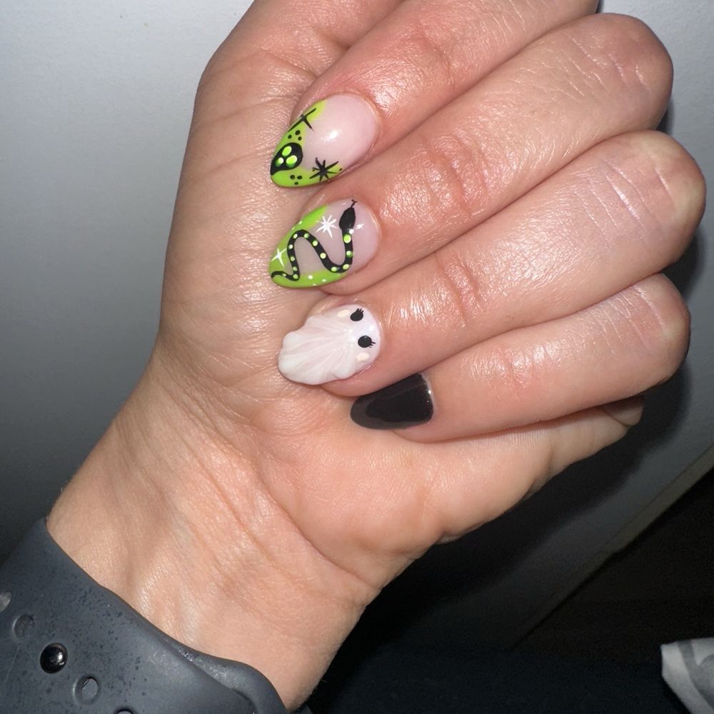 Moon Nails - Amazing Halloween nail design by Helen - Nail Salons Near Me - Downey, California
