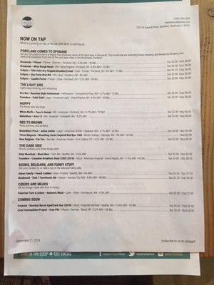 Menu photo 4 Nectar Wine And Beer Spokane, WA