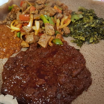 Mesob Cafe - I had the Siga Wot soooo good.  My friend had the Kitfo. We shared the gomen and mesir wot as sides - Ethiopian Near Me - Virginia Beach, Virginia