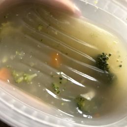 Instead of a clear broth it was a thick, pasty slime texture. Hardly any meat or veggies, and bland.