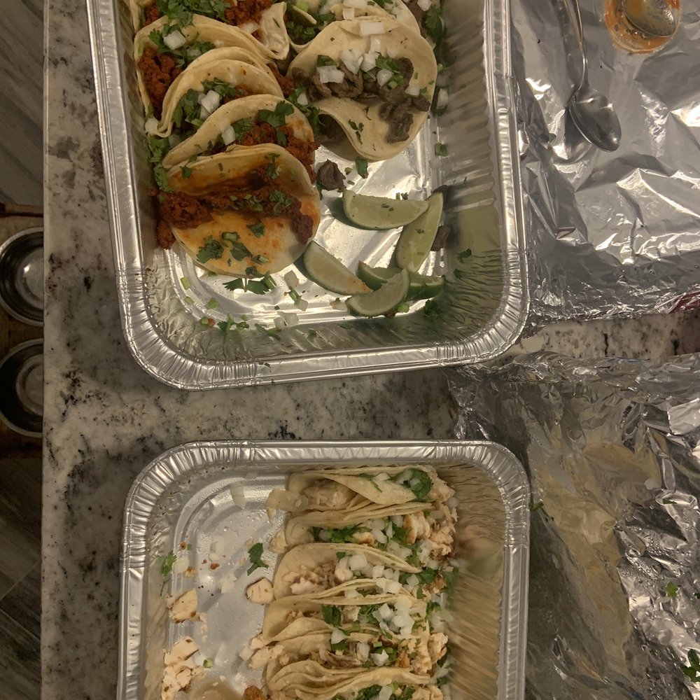 Got 2 Taco Tray (20) steak, chorizo, fish and pork