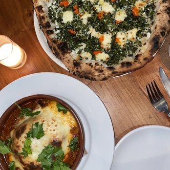 Louie - Roman Gnocco, Pork Ragu, Bechamel, Pecorino and Broccolini, Ricotta, Lemon, Calabrian Chili pizza - Italian Near Me - Clayton, Missouri Louie - Roman Gnocco, Pork Ragu, Bechamel, Pecorino and Broccolini, Ricotta, Lemon, Calabrian Chili pizza - Italian Near Me - Clayton, Missouri