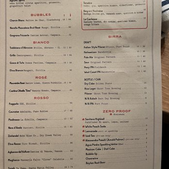Pizzeria Delfina - Burlingame - Drinks menu - Italian Near Me - Burlingame, California