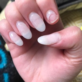 Jeanne's Nail Spa - Only a week and a half and already broken nail...you can see how splotchy and uneven they are... - Nail Salons Near Me - Milpitas, California Jeanne's Nail Spa - Only a week and a half and already broken nail...you can see how splotchy and uneven they are... - Nail Salons Near Me - Milpitas, California