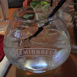 Fishbowl mixed drinks on special