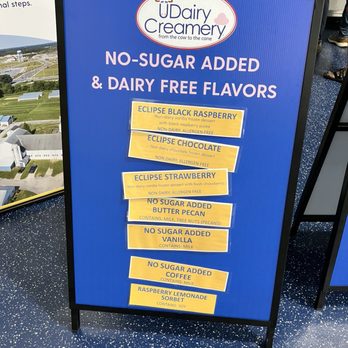 UDairy Creamery - Menu - No-Sugar & Dairy Free - Ice Cream & Frozen Yogurt Near Me - Newark, Delaware UDairy Creamery - Menu - No-Sugar & Dairy Free - Ice Cream & Frozen Yogurt Near Me - Newark, Delaware