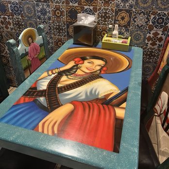 Vallarta's Mexican Resturant - The table-top designs vary-love them all! And look at that tile behind it! Yum! June 2026 - Mexican Near Me - Lutz, Florida