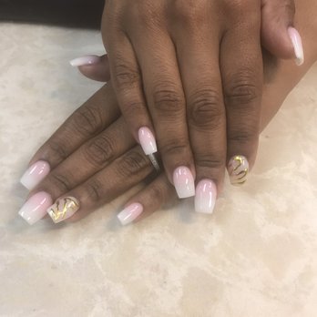 Eagle Nail Salon - Tiger- nail tech Pink & White ombré w/2 nail design - Nail Salons Near Me - Capitol Heights, Maryland Eagle Nail Salon - Tiger- nail tech Pink & White ombré w/2 nail design - Nail Salons Near Me - Capitol Heights, Maryland