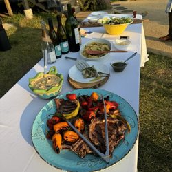 Quiche and Carry Catering - Dinner spread - delicious!!