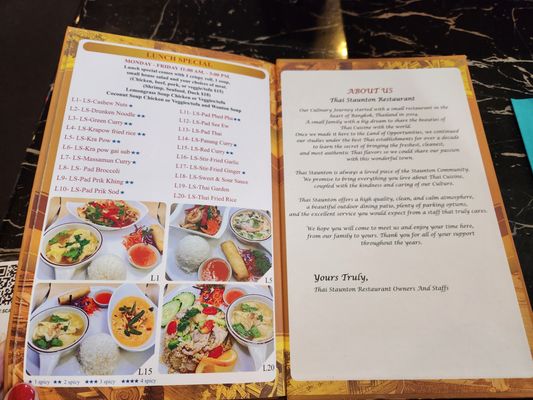 Menu photo 4 Thai Staunton Restaurant Staunton, VA