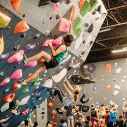 Synergy Climbing And Ninja - Climbing on the "Big 50" at Synergy Climbing And Ninja.