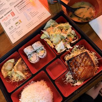 Zu Izakaya - Salmon Bento Box - Sushi Bars Near Me - Gilbert, Arizona Zu Izakaya - Salmon Bento Box - Sushi Bars Near Me - Gilbert, Arizona