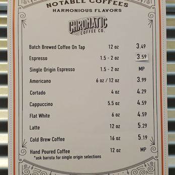 Chromatic Coffee - Menu - Coffee Roasteries Near Me - San Jose, California