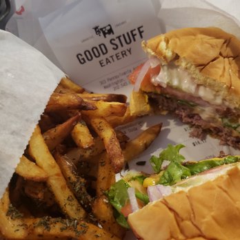 Good Stuff Eatery - Closer look ( farmhouse burger & village fries) - Burgers Near Me - Washington, DC, District of Columbia