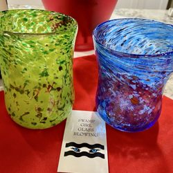 Swamp Girl Glass Blowing - Our hand blown wine glasses we made at Swamp Girl Glass Blowing