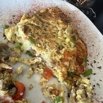 Linq Breakfast & Brunch Bar - omelette with chicken sausage - Breakfast & Brunch Near Me - Morrow, Georgia Linq Breakfast & Brunch Bar - omelette with chicken sausage - Breakfast & Brunch Near Me - Morrow, Georgia