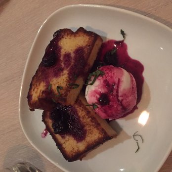 Town Hall - Pound cake with lemon sorbet and berry compote. - New American Near Me - Jacksonville, Florida Town Hall - Pound cake with lemon sorbet and berry compote. - New American Near Me - Jacksonville, Florida