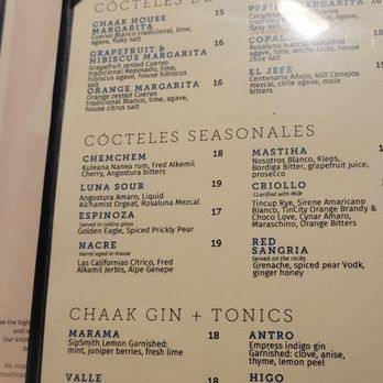 Chaak Kitchen - Menu - Cocktail Bars Near Me - Tustin, California