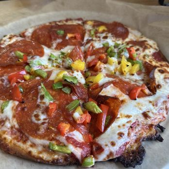 Cabin Creek Brewing - Pepperoni Pizza on a cauliflower crust - Breweries Near Me - Georgetown, Colorado Cabin Creek Brewing - Pepperoni Pizza on a cauliflower crust - Breweries Near Me - Georgetown, Colorado