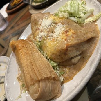 Ajo Al's Mexican Cafe - Green Chili Tamale and Bean burrito enchilada style - Mexican Near Me - Phoenix, Arizona