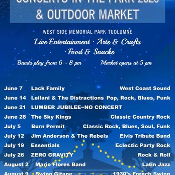 Sonora Press - Tuolumne City events - concerts in the park - Printing Services Near Me - Sonora, California