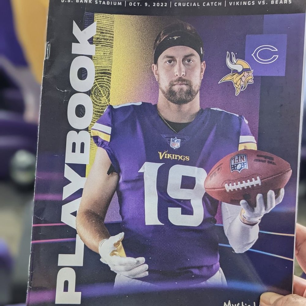 Minnesota Vikings - Playbook - October 9, 2022 - Professional Sports Teams Near Me - Minneapolis, Minnesota Minnesota Vikings - Playbook - October 9, 2022 - Professional Sports Teams Near Me - Minneapolis, Minnesota