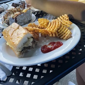 Biggie's Restaurant - Steak Sandwich with waffle fries - American Near Me - St. Louis, Missouri Biggie's Restaurant - Steak Sandwich with waffle fries - American Near Me - St. Louis, Missouri