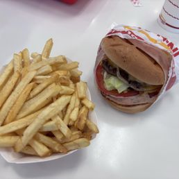 Medium well fries and double double Medium well fries and double double