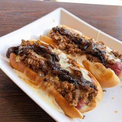Decked Out Burgers & Dogs - Decked out dogs, rich but yummy!