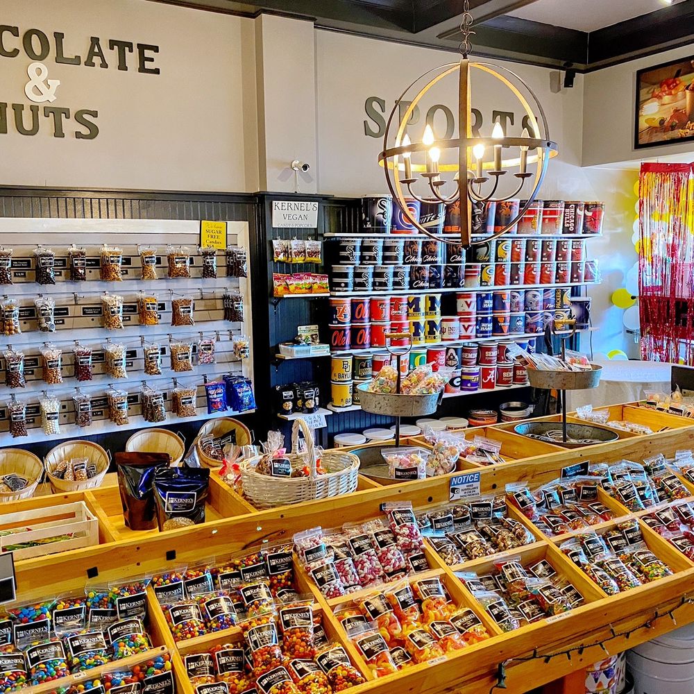 Kernel's Gourmet Popcorn & More - a display of chocolate nuts - Popcorn Shops Near Me - Geneva, Illinois Kernel's Gourmet Popcorn & More - a display of chocolate nuts - Popcorn Shops Near Me - Geneva, Illinois