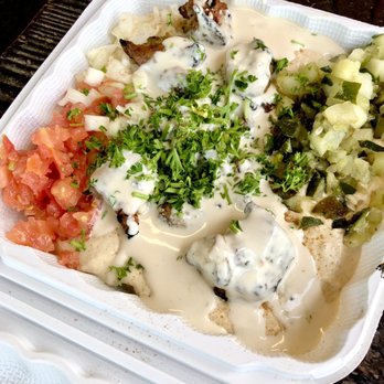 Falafel Stop - Hummus Plate with chicken skewer - Falafel Near Me - Sunnyvale, California