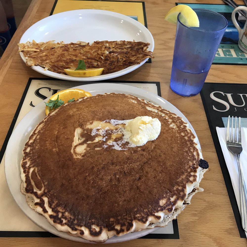 Beach Break Cafe - Short stack chocolate chip pancakes with hash browns - Breakfast & Brunch Near Me - Oceanside, California Beach Break Cafe - Short stack chocolate chip pancakes with hash browns - Breakfast & Brunch Near Me - Oceanside, California
