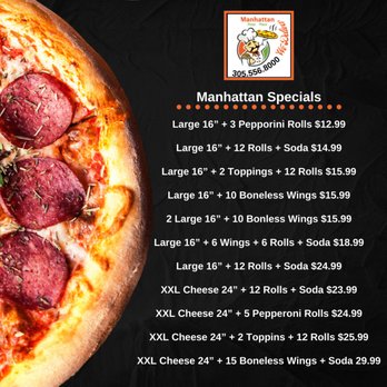 Manhattan Pizza Place - Manhattan Pizza Place in Hialeah, Florida has Daily Specials. Call 305-556-8000. - Pizza Near Me - Hialeah, Florida