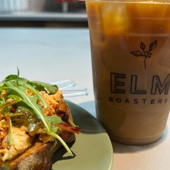 Elm Roastery - Chicken salad toast and cold brew. - Coffee Roasteries Near Me - Elmhurst, New York Elm Roastery - Chicken salad toast and cold brew. - Coffee Roasteries Near Me - Elmhurst, New York