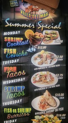 Menu photo 2 Mariscos Villa Del Mar La Puente, CA