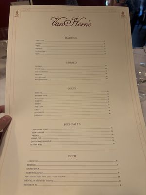 Menu photo 3 VanHorn's Austin, TX