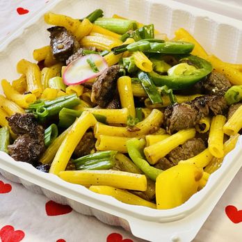 OMELI Kitchen - Nui Xao Bo (Macaroni Filet Mignon Beef) - Vietnamese Near Me - Fullerton, California OMELI Kitchen - Nui Xao Bo (Macaroni Filet Mignon Beef) - Vietnamese Near Me - Fullerton, California