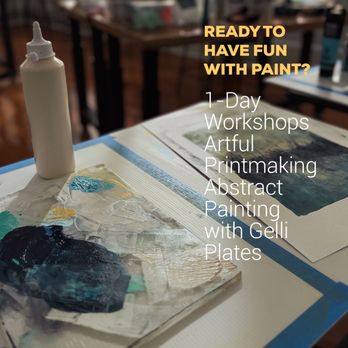 Artful Printmaking Classes - Artful Printmaking class creating intuitive abstracts working with Gelli Plates. - Art Classes Near Me - Delray Beach, Florida