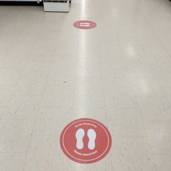 Shoppers Drug Mart - Social Distancing floor signage for COVID-19 pandemic situation. April 2020