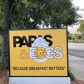 Papas & Eggs - Sign along First St in Gilroy, CA. - Breakfast & Brunch Near Me - Gilroy, California Papas & Eggs - Sign along First St in Gilroy, CA. - Breakfast & Brunch Near Me - Gilroy, California