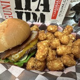 Bacon Cheeseburger and tots