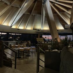 Top of the Rock Restaurant - Inside the restaurant. You can see the pretty sunset in the back!