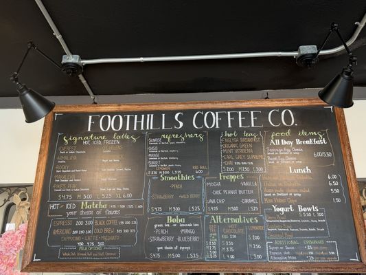Menu photo 2 Foothills Coffee Hillsboro, OH