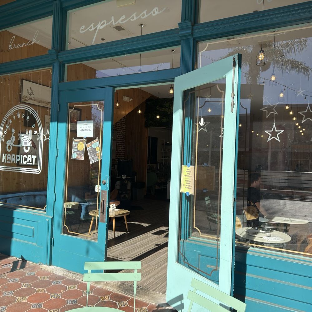 Kaapicat Cafe - Exterior on Main St - Cafes Near Me - Ventura, California Kaapicat Cafe - Exterior on Main St - Cafes Near Me - Ventura, California
