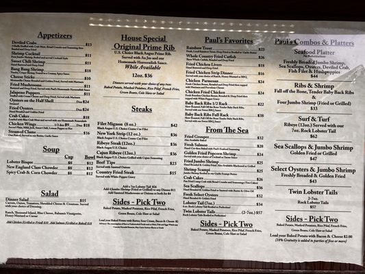 Menu photo 6 Paul's Steakhouse Helen, GA Menu photo 6 Paul's Steakhouse Helen, GA