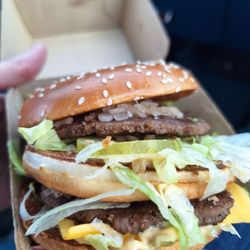 McDonald's - Big Mac. Lukewarm in temperature. Not fresh.