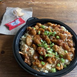 Firecracker chicken on fried rice! Firecracker chicken on fried rice!