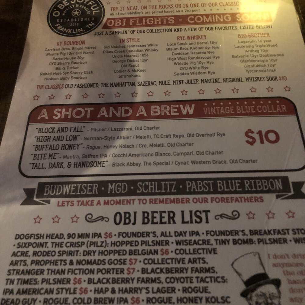 O' Be Joyful - Burgers Near Me - Franklin, Tennessee